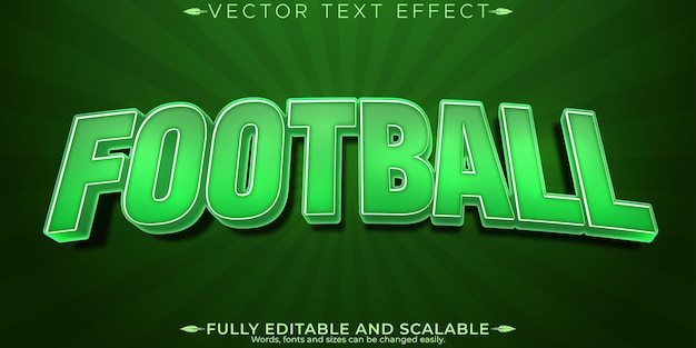 Efecto de texto de fútbol editable fútbol y objetivo estilo de fuente personalizable