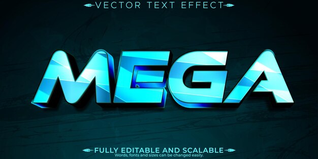 Efecto de texto futuro editable estilo de fuente futurista y azul personalizable