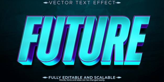 Efecto de texto futuro editable estilo de fuente personalizable de tecnología futurista y AI