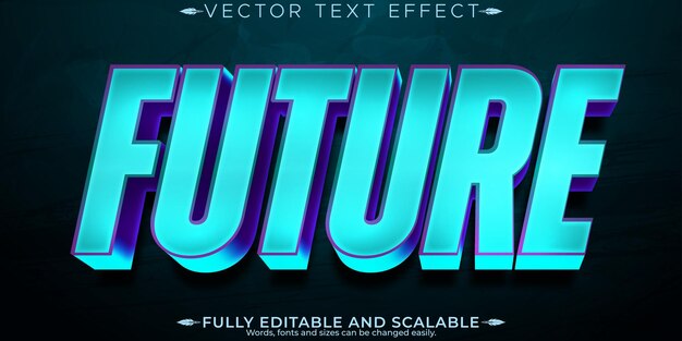 Efecto de texto futuro editable estilo de fuente personalizable de tecnología futurista y AI