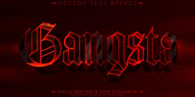 Efecto de texto gangsta editable calle y estilo de fuente urbano personalizable