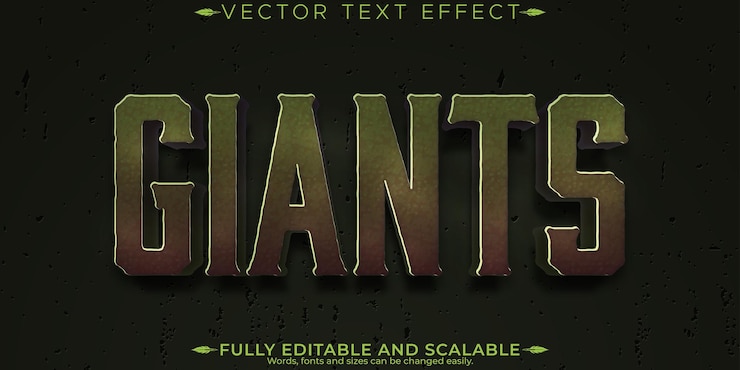 Vector gratuito efecto de texto gigante editable estilo de texto de monstruo y criatura editable