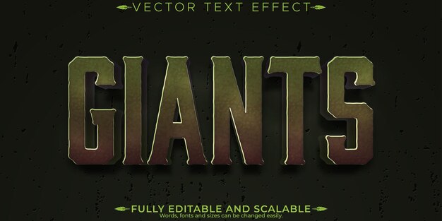 Efecto de texto gigante editable estilo de texto de monstruo y criatura editable
