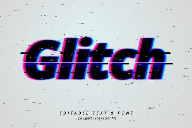 Efecto de texto de glitch realista