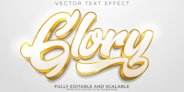 Efecto de texto de gloria estilo de texto brillante y elegante editable