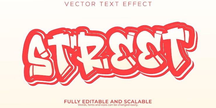 Vector gratuito efecto de texto de graffiti aerosol editable y estilo de texto de calle