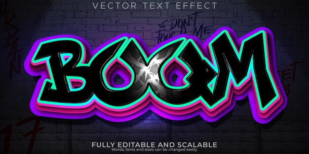 Efecto de texto de graffiti aerosol editable y estilo de texto de calle
