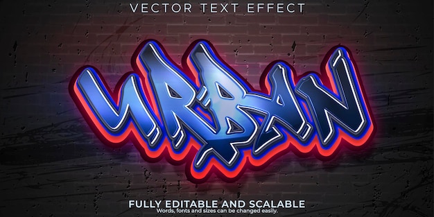 Vector gratuito efecto de texto de graffiti aerosol editable y estilo de texto de calle