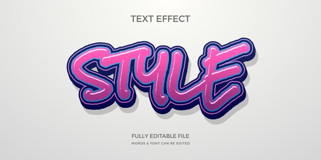 Efecto de texto de graffiti dibujado a mano