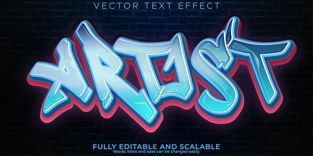Efecto de texto de graffiti estilo de texto de pintura y aerosol editable