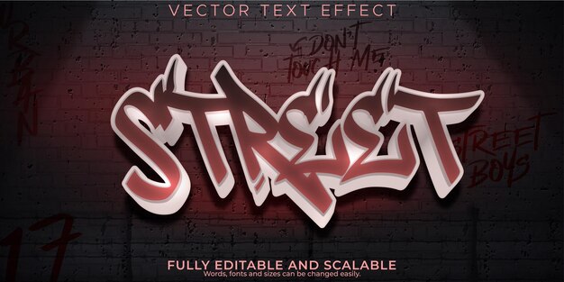 Efecto de texto de graffiti estilo de texto de pintura y aerosol editable