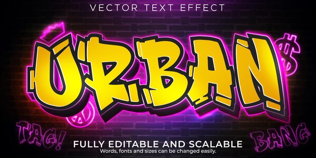 Efecto de texto de graffiti, spray editable y estilo de texto callejero