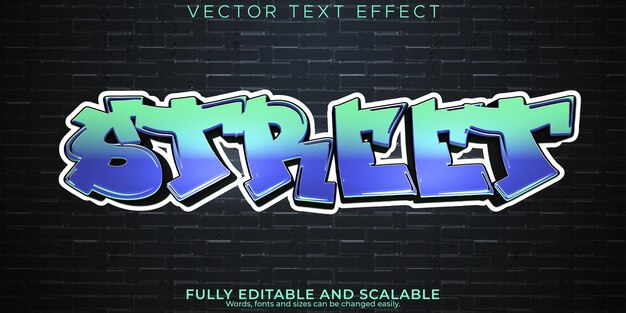 Efecto de texto de graffiti en spray editable y estilo de texto callejero