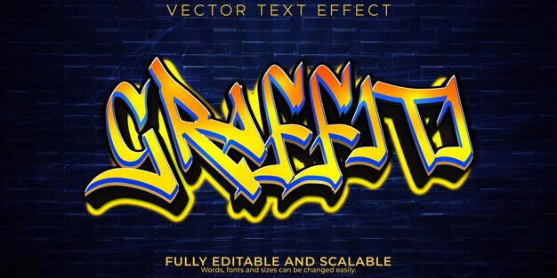 Efecto de texto de graffiti en spray editable y estilo de texto callejero