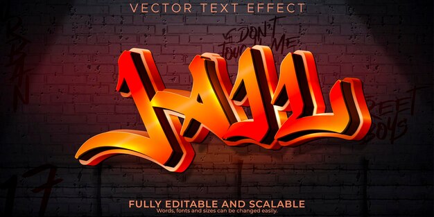 Efecto de texto graffiti spray editable y estilo de texto callejero