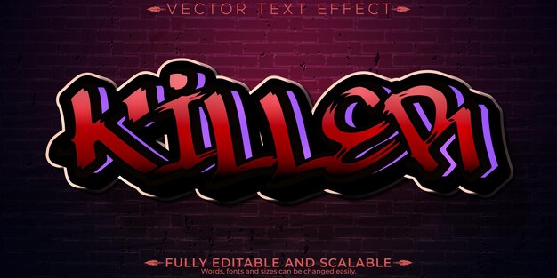 Efecto de texto de graffiti en spray editable y estilo de texto callejero