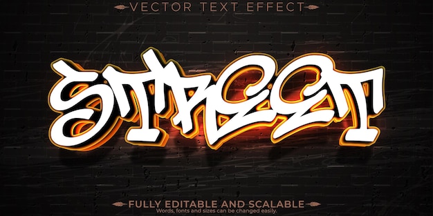 Efecto de texto de graffiti en spray editable y estilo de texto callejero