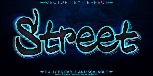 Vector gratuito efecto de texto graffiti spray editable y estilo de texto callejero