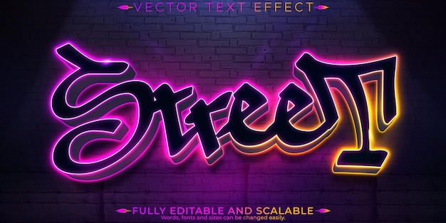Vector gratuito efecto de texto graffiti spray editable y estilo de texto callejero
