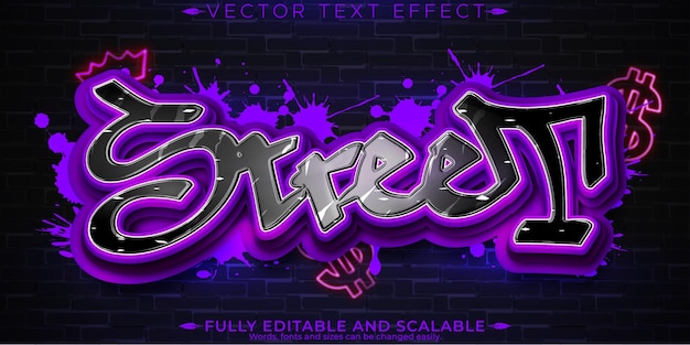 Efecto de texto de graffiti en spray editable y estilo de texto callejero