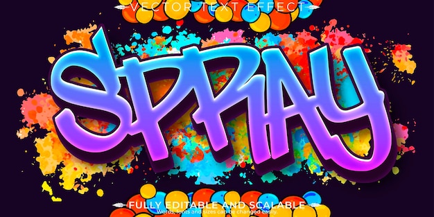 Efecto de texto graffiti spray editable y estilo de texto callejero