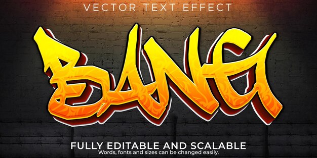 Efecto de texto de graffiti, spray editable y estilo de texto callejero