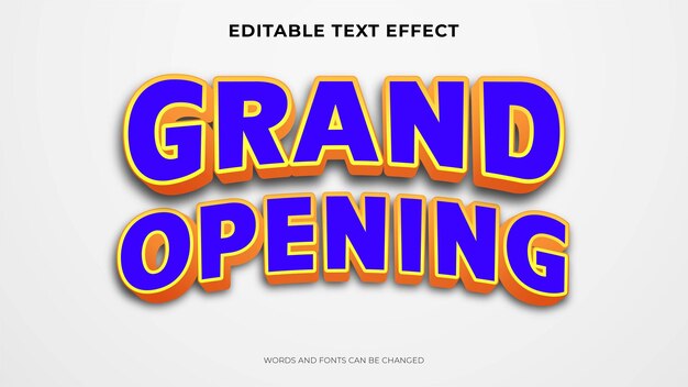 Efecto de texto de gran apertura efecto de texto editable