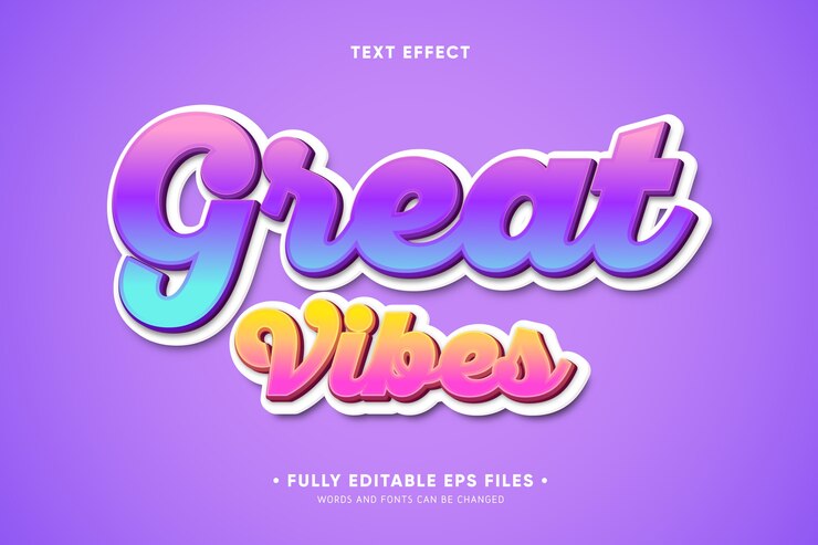 Vector gratuito efecto de texto de gran vibra