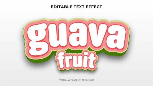 Efecto de texto de guayaba editable