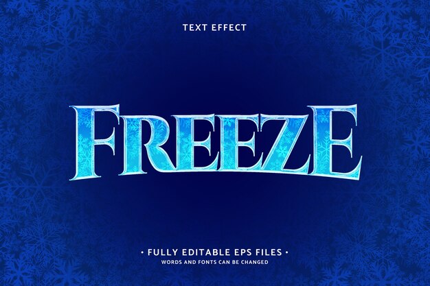 Efecto de texto de hielo realista