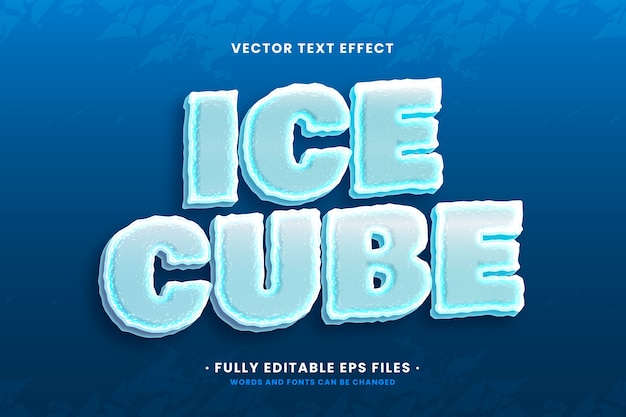 Efecto de texto de hielo realista