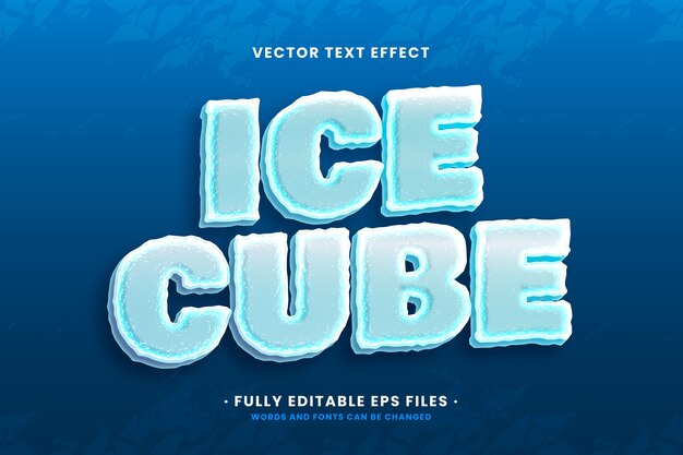 Efecto de texto de hielo realista