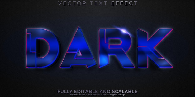 Efecto de texto de hierro estilo de texto metálico y espacial editable