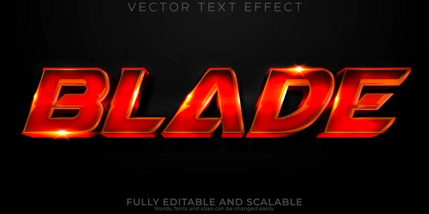 Efecto de texto de hoja estilo de texto metálico y brillante editable