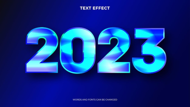 Efecto de texto holográfico editable 2023.