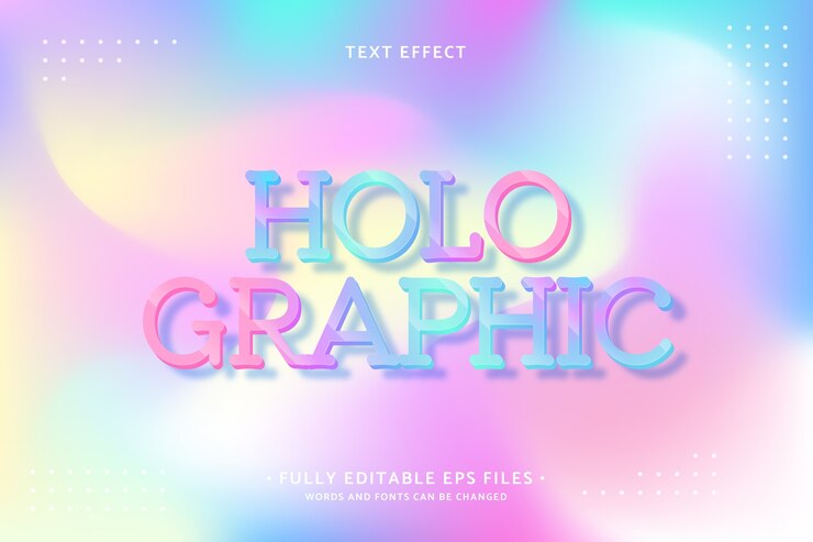 Vector gratuito efecto de texto holográfico realista