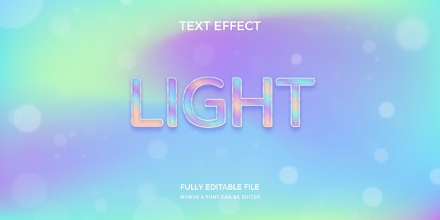 efecto de texto holográfico realista