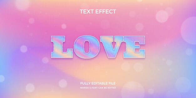 efecto de texto holográfico realista