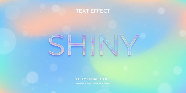 efecto de texto holográfico realista
