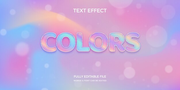 efecto de texto holográfico realista