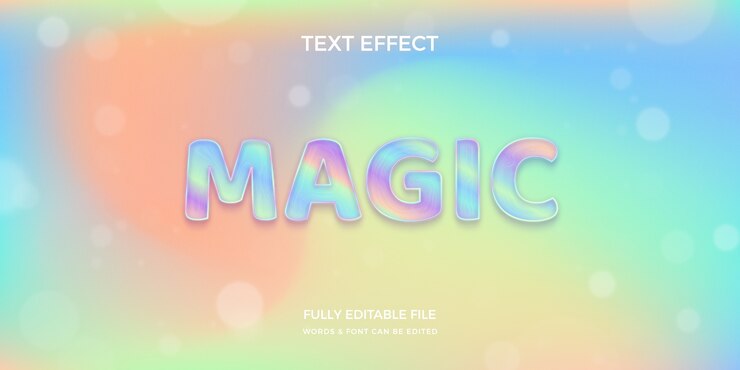 Vector gratuito efecto de texto holográfico realista