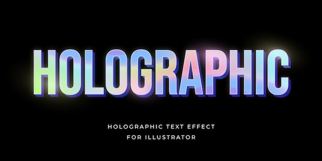 efecto de texto holográfico realista