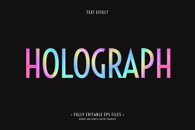 efecto de texto holográfico realista