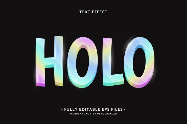 Efecto de texto holográfico