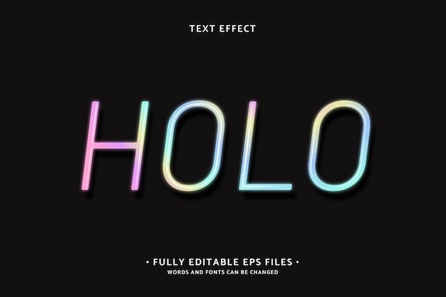 Efecto de texto holográfico