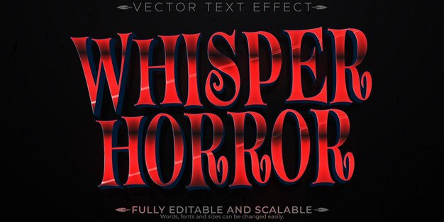 Efecto de texto de horror editable estilo de texto de Halloween y aterrador