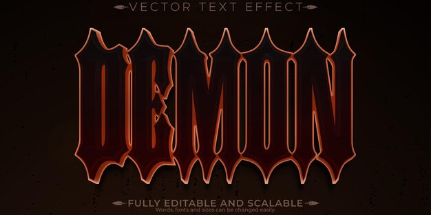 Efecto de texto de horror sangre editable y estilo de texto aterrador
