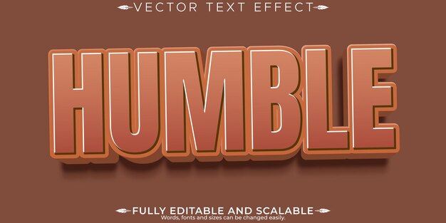 Efecto de texto humilde editable estilo de fuente de moda y moderno personalizable
