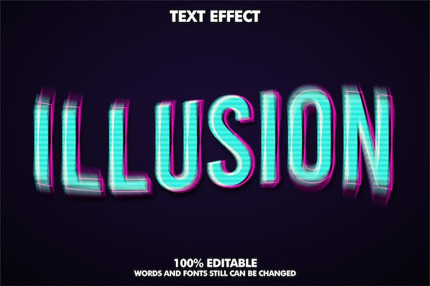 Efecto de texto de ilusión de estilo de texto moderno