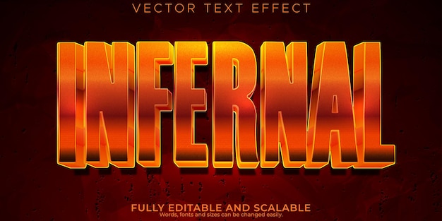 Vector gratuito efecto de texto infernal editable estilo de texto aterrador e infernal